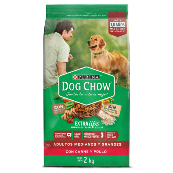 Dog chow adultos medianos y grandes x 2 kg (PC 6) Precio especial