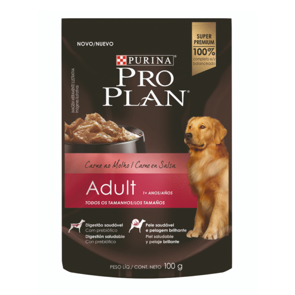 Pro plan sobre wet dog adult beef x 100 gr (PC 15)