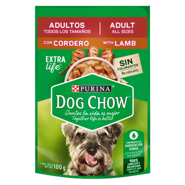 Dog chow sobres ADT TD TAM cordero X 100 gr (PC 20)