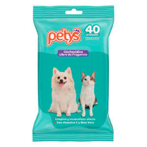 Pañitos húmedos Petys clorhexidina 40 unidades